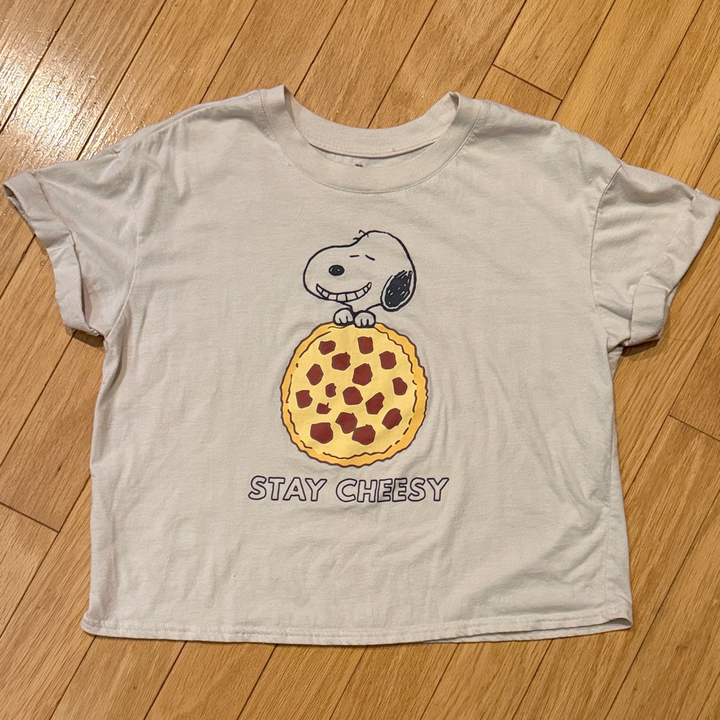 Peanuts White Snoopy Pizza Tee